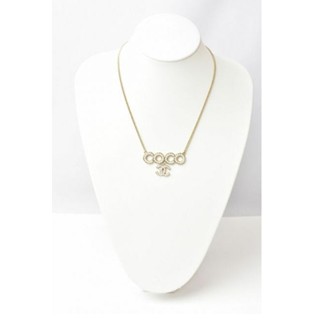 Chanel Coco Mark CC Pearl Motif Gold White — view 6
