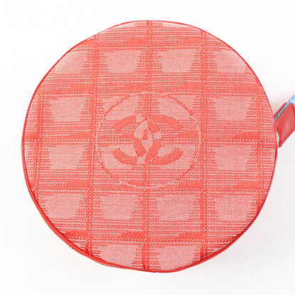 CHANEL 6859809 New Travel Line Nylon Round Shape Round Pouch Red With Box Made