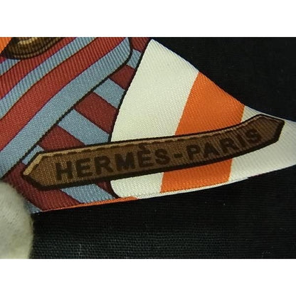 Hermes 100% Silk Twilly Ribbon Scarf Orange And Multicolor Fi5472 — view 4