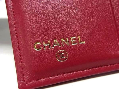 Chanel Cruise Line Coco Marc Classe Caviar Skin Fold Wallet In Burgundy Cb1956