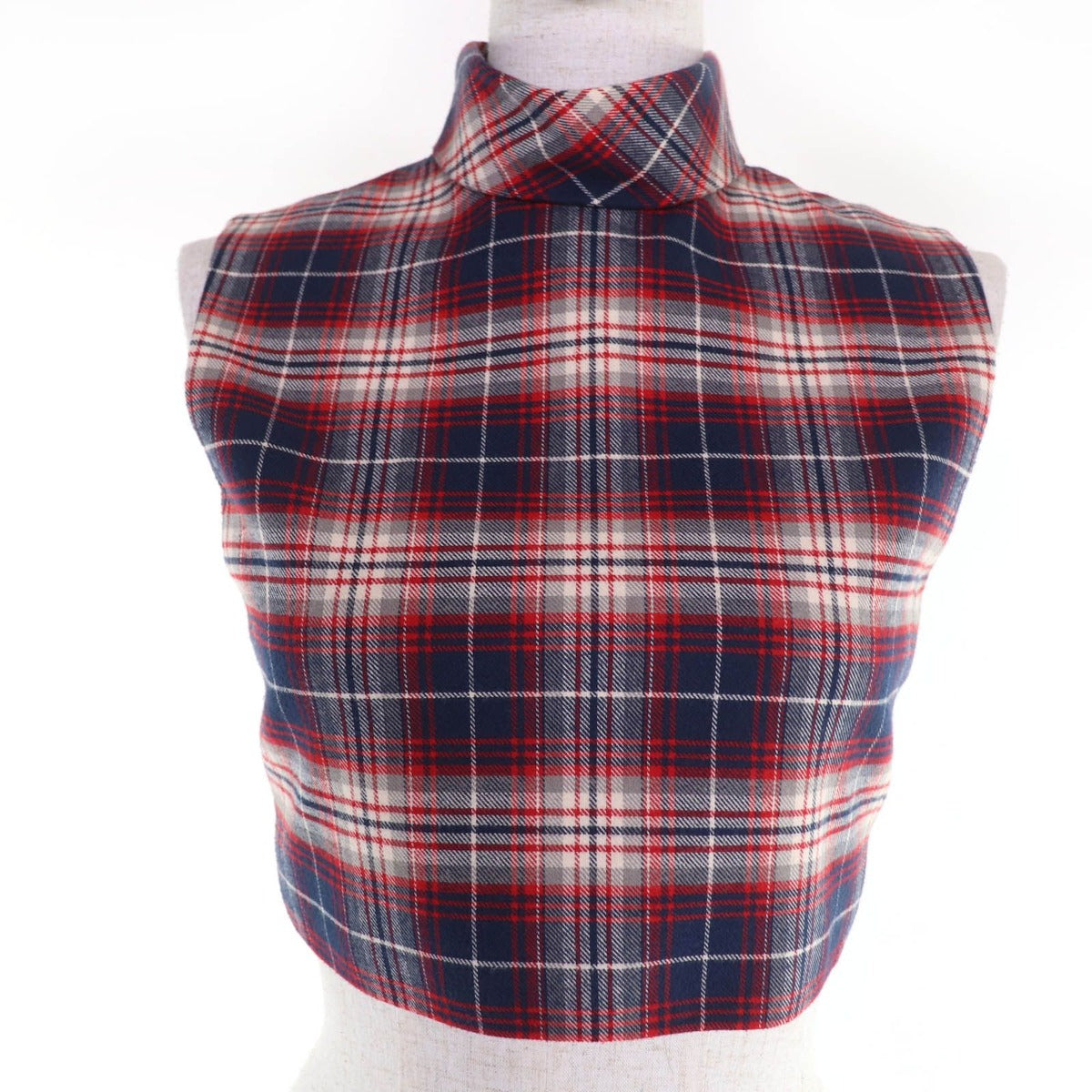 Celine Cotton Flannel Check Cropped Length Sleeveless Top Multicolor 34