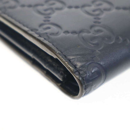 Gucci Striped Leather Compact Wallet 410120 Navy