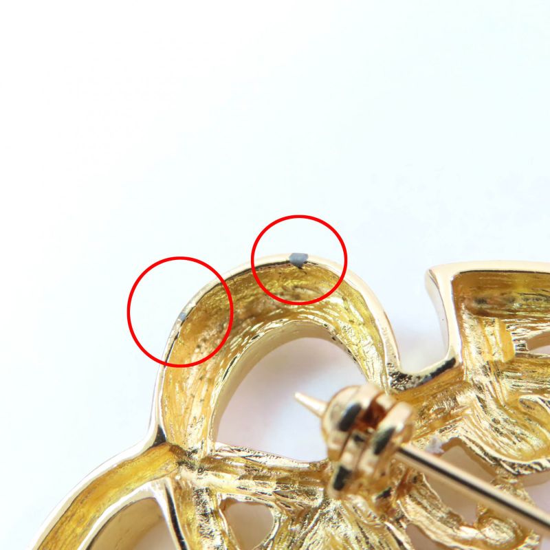 Christian DIOR Vintage DIOR Logo Design Brooch Gold Made In Germany Ladies