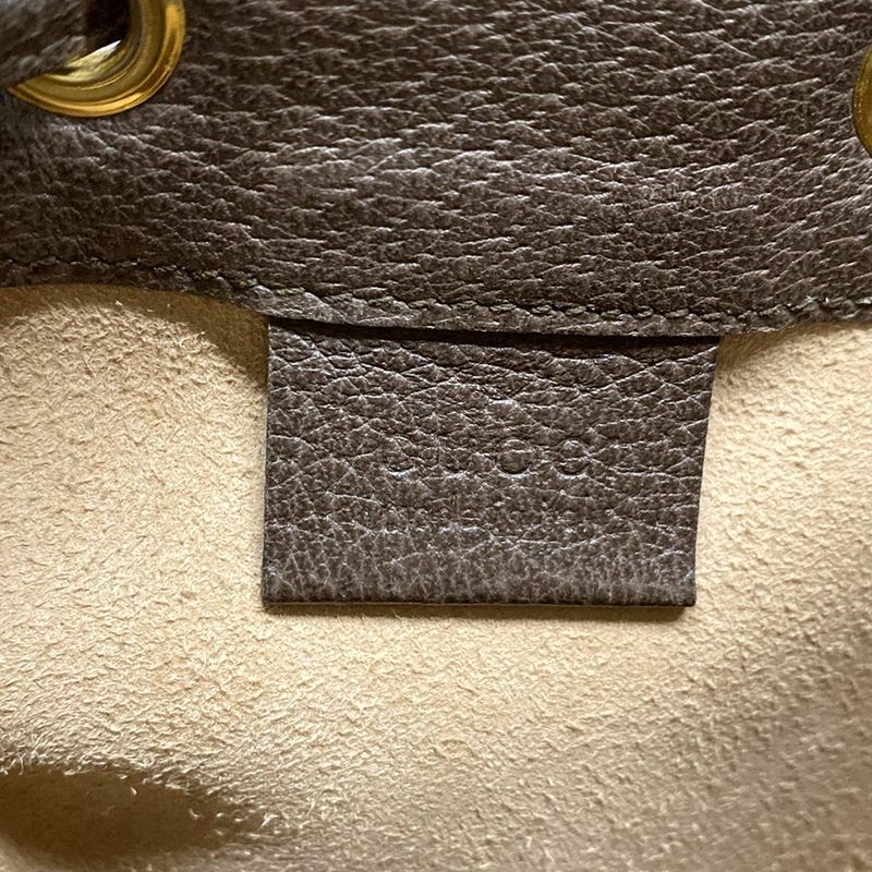 Gucci Shoulder Bag Ophidia GG Mini Bucket Bag 550620 Beige X Dark Brown X Multi
