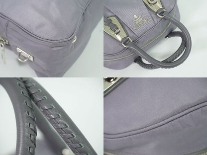 Authentic Prada Nylon Handbag Gray Bag Used [follow-up Discount