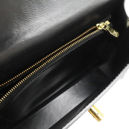 Louis Vuitton Epi Malesherbes Handbag Flap Bag Leather Noir Black Gold Hardware