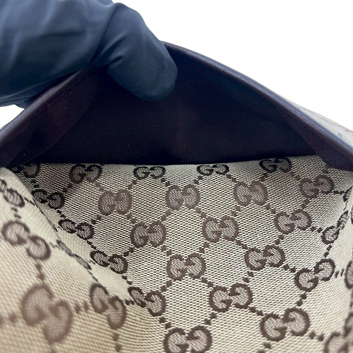 Gucci GG Logo Canvas Perforated Leather Mini Shoulder Bag Pochette Crossbody — view 10