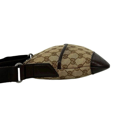 Gucci GG Logo Canvas Perforated Leather Mini Shoulder Bag Pochette Crossbody — view 5