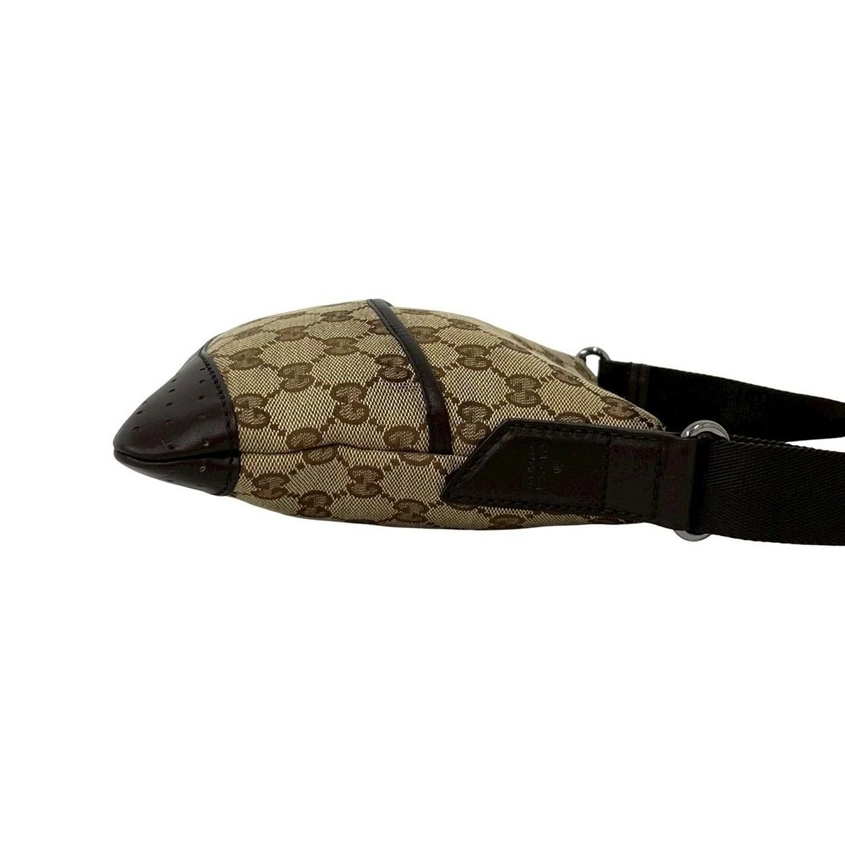 Gucci GG Logo Canvas Perforated Leather Mini Shoulder Bag Pochette Crossbody — view 6