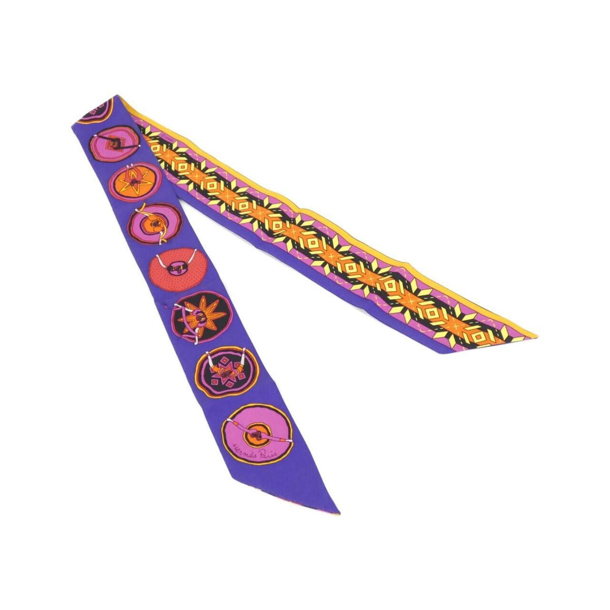 Hermes Scarf Silk Orange Violet