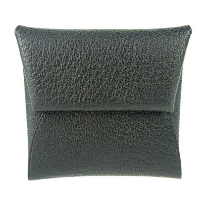 Hermes Bastia Coin Case Black Chevre Silver Hardware