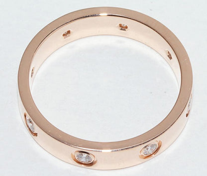 Cartier Ring 18K Pink Gold 8P Diamonds (total 019ct) Love Ring Small Model Mini