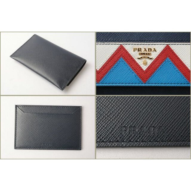 Prada Card Case Fold Wallet 1 Mc004 Saffiano Greche Shape Pressed Leather — view 4