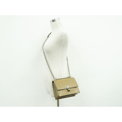 Fendi Kanai Chain Shoulder Bag Pochette Leather Brown Kan — view 7