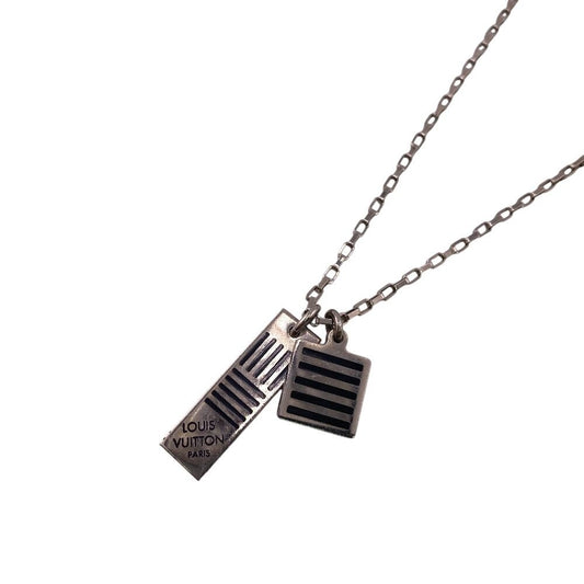 Louis Vuitton Collier Damier Colors Necklace Silver
