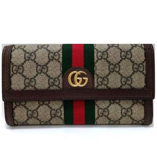 Gucci GG Continental Wallet Long Supreme Canvas Calf Leather