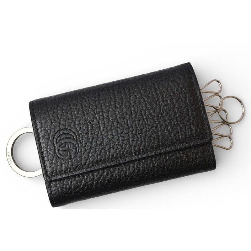 Gucci Key Case Holder 6 Rows GG Debossed Aadd7 1000 Black — view 2