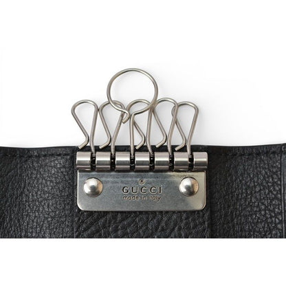 Gucci Key Case Holder 6 Rows GG Debossed Aadd7 1000 Black — view 3