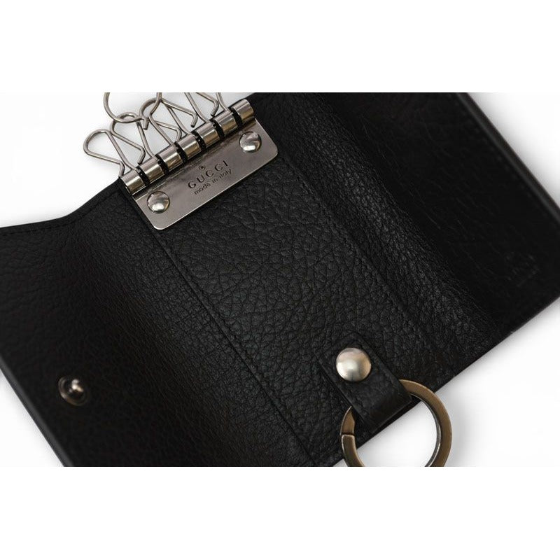 Gucci Key Case Holder 6 Rows GG Debossed Aadd7 1000 Black — view 6