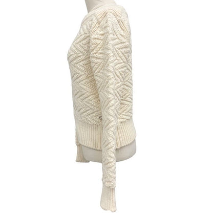 Hermes Top Knit Sweater Wool Ivory