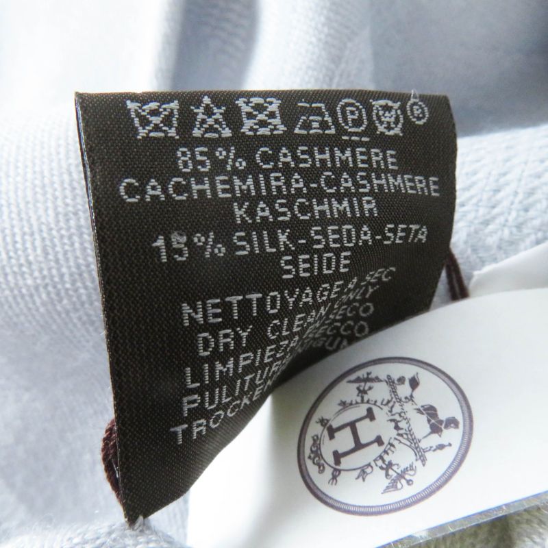 Hermes 2022 H262494s New Livris Cashmere Silk Stole/muffler Light Gray Made In