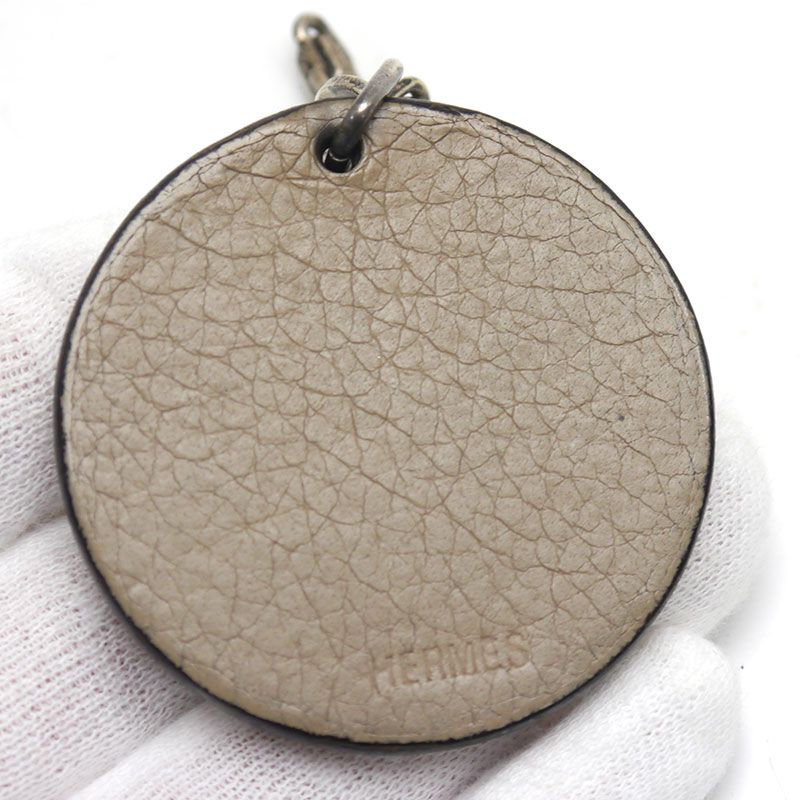 Hermes Key Holder Bag Charm Animal Charm Cabas Grayish