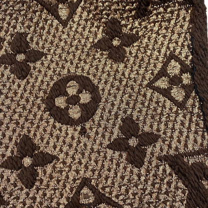 Louis Vuitton Scarf Echarpe Logomania Shine M71383 Monogram Brown Gold Louis