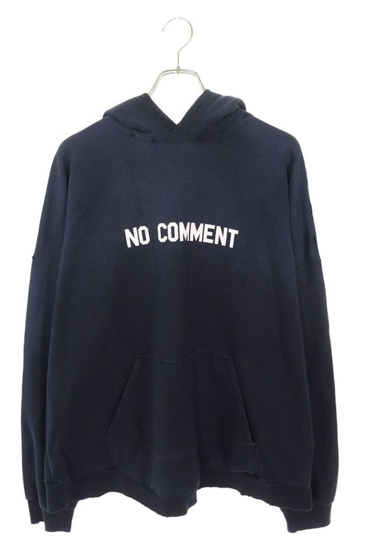 Balenciaga 21AW 674986 Tlvg4 Damaged NO Comment Print Pullover Hoodie Men's 2