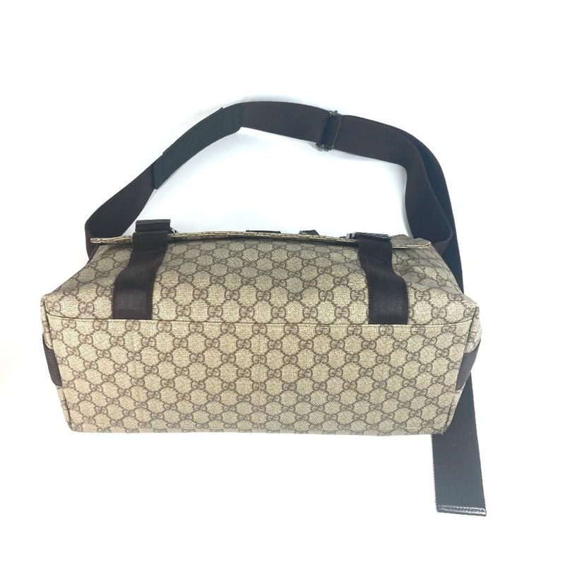 Gucci Shoulder Bag GG Plus Flap 122374 GG Supreme Canvas Beige