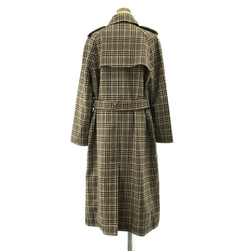 Celine Wool Belted Logo Button Fly Front Coat Fully Lined 38 Beige
