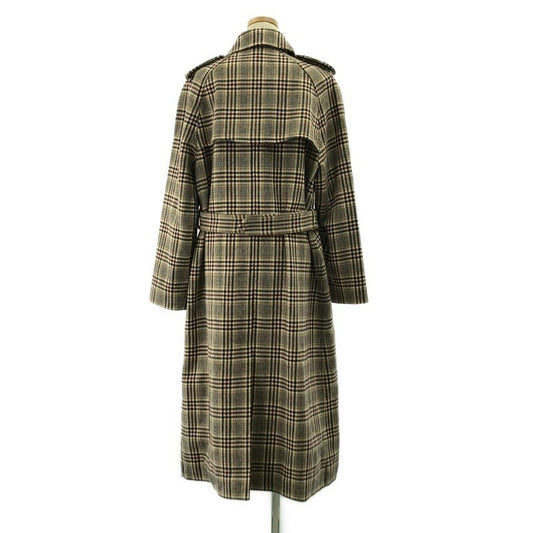 Celine Wool Belted Logo Button Fly Front Coat Fully Lined 38 Beige