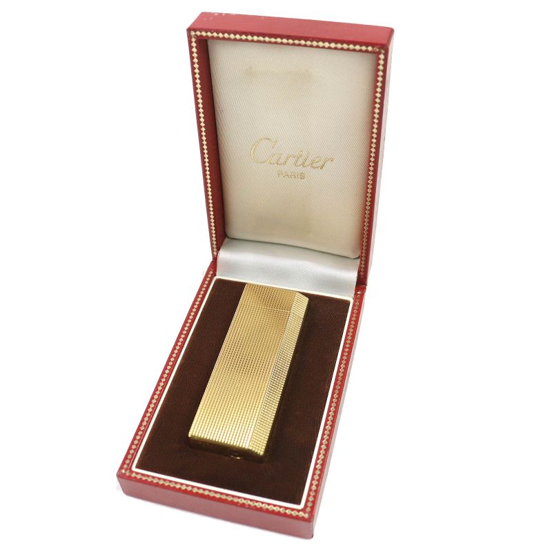 Cartier Pentagonal Roller Gas Cigarette Lighter Gold Men's Confirmed Ignition