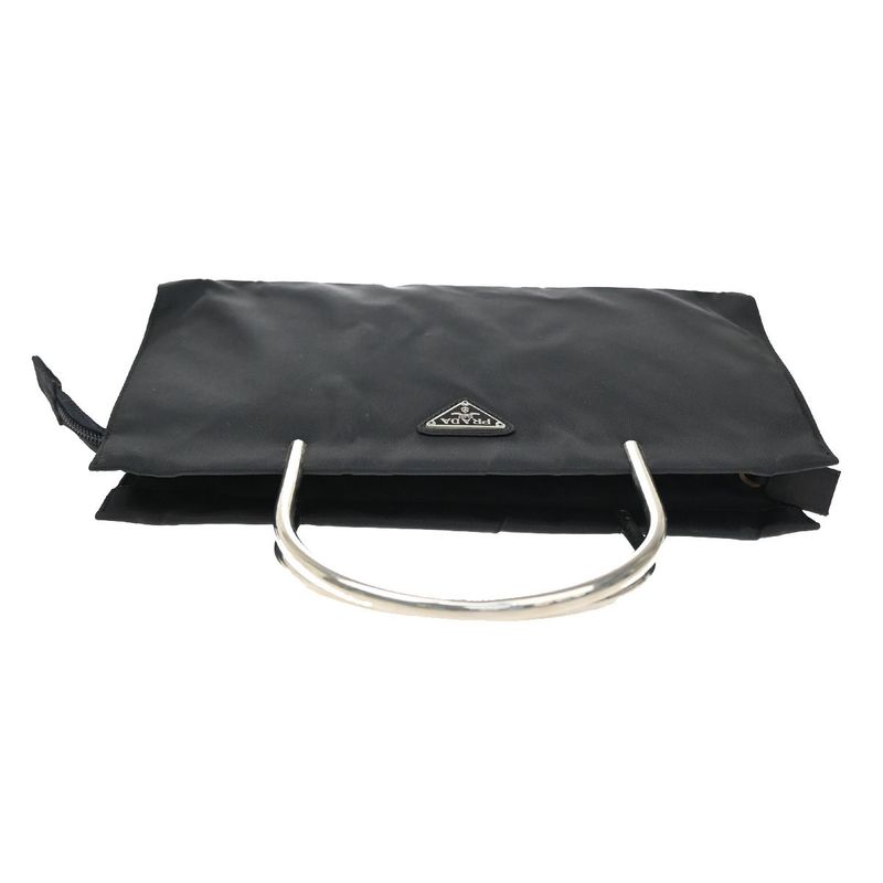 Prada Handbag Black Nylon Leather 80ka730