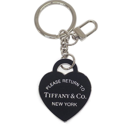 Tiffany & Co Leather Inlaid Heart Tag Key Ring Holder