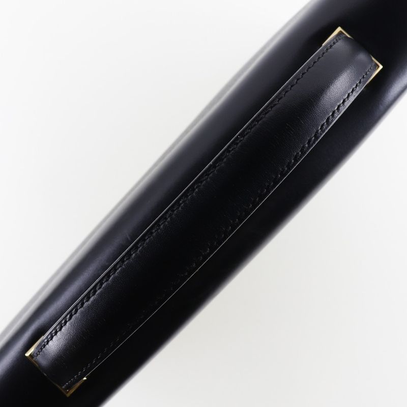 Hermes Danube 38 Briefcase 6Z Calf Black/gold Hardware ○V Men's Business Bag