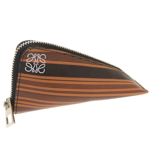 Loewe Calf Leather Brown Coin Case Wallet 0551