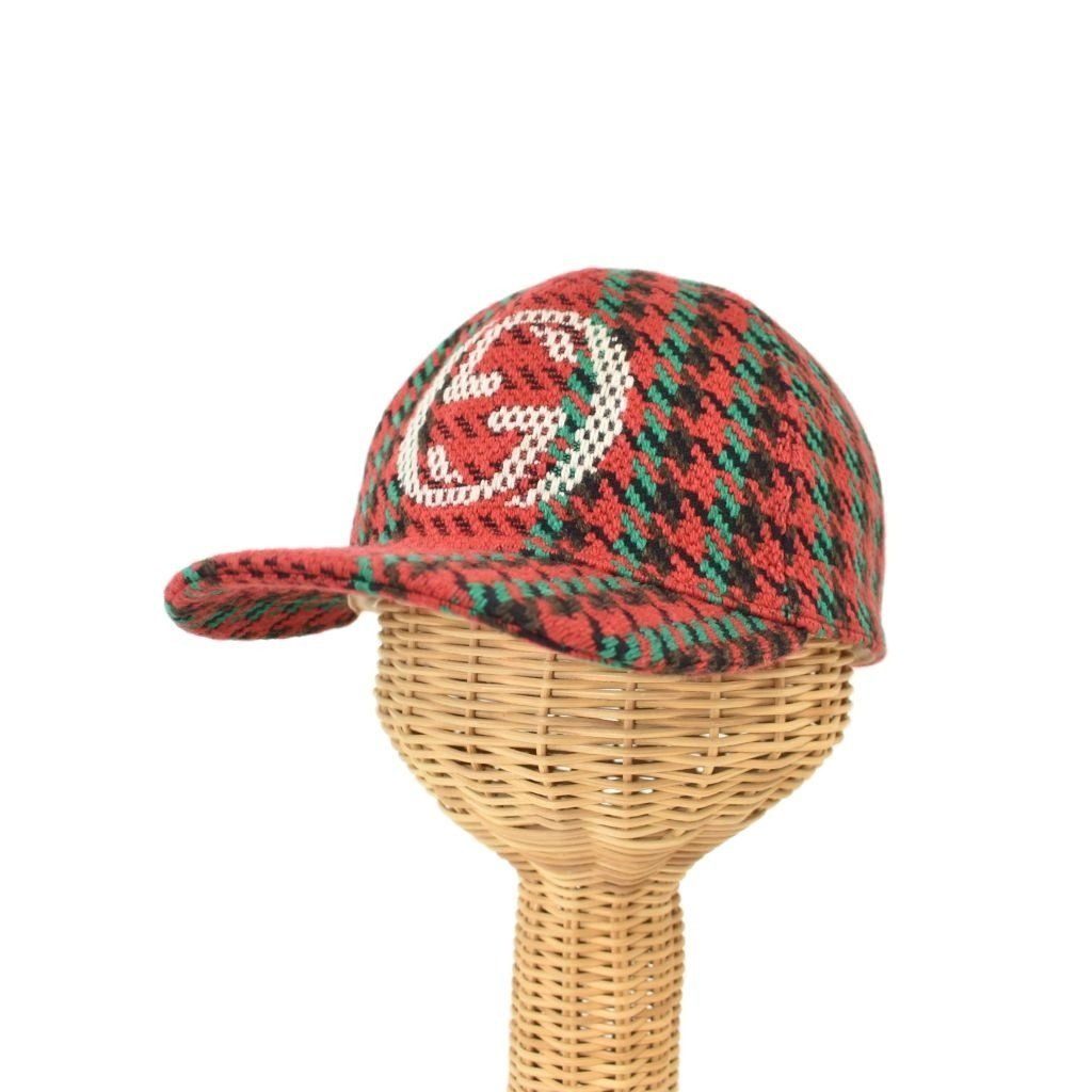 Gucci Interlocking Houndstooth Baseball Cap XL Red Hat