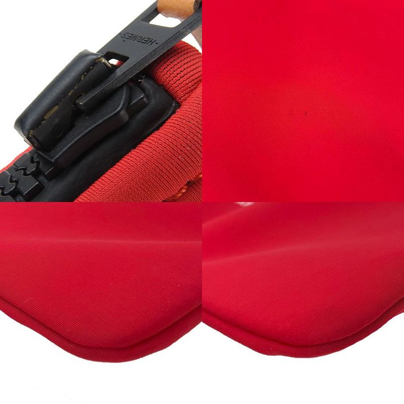 Hermes Pouch Clutch Bag Trousse Flat Neobain GM Red Nylon Accessories Ladies