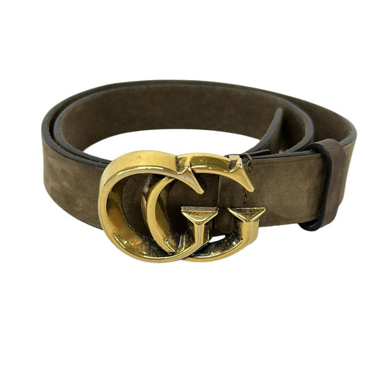 Gucci Belt Dark Brown Gold Double Leather X