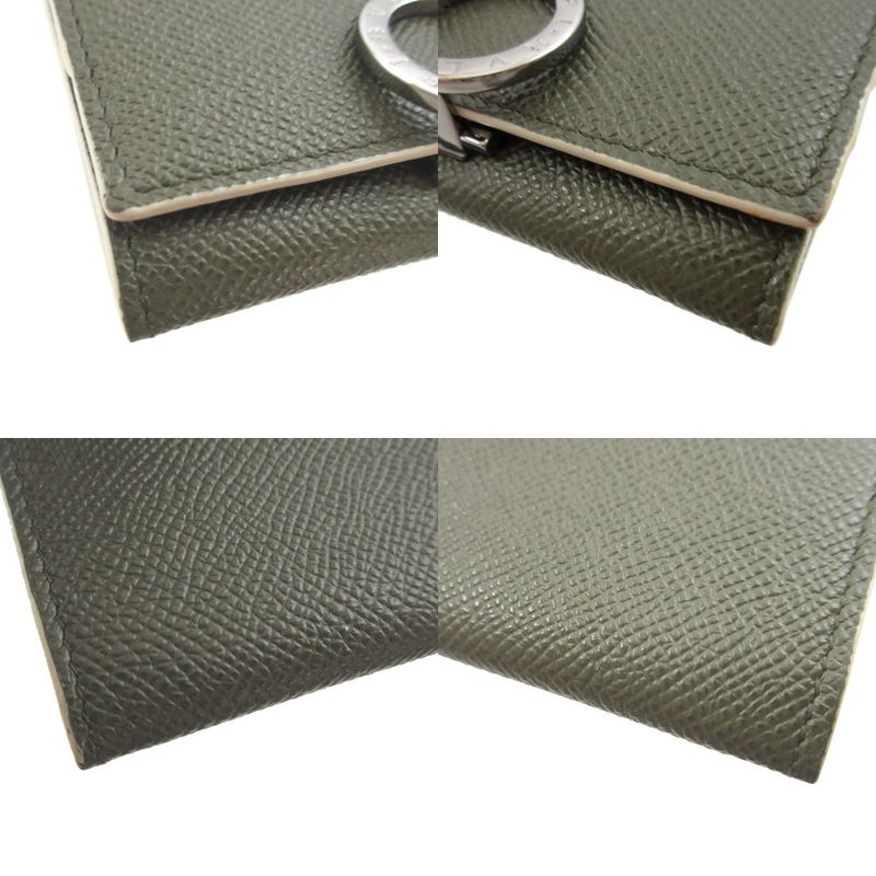 Bulgari Leather Green Coin Case Wallet 1534 Bvlgari