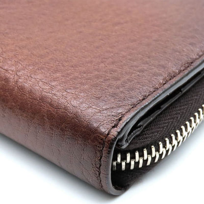 Prada Bifold Wallet 1m0522 Leather Cacao Brown Silver Hardware Compact Round