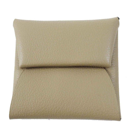 Hermes Bastia Beige Marfa Silver Hardware Evercolor Coin Case Engraved W With