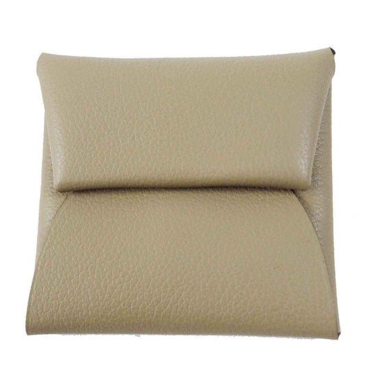 Hermes Bastia Beige Marfa Silver Hardware Evercolor Coin Case Engraved W With