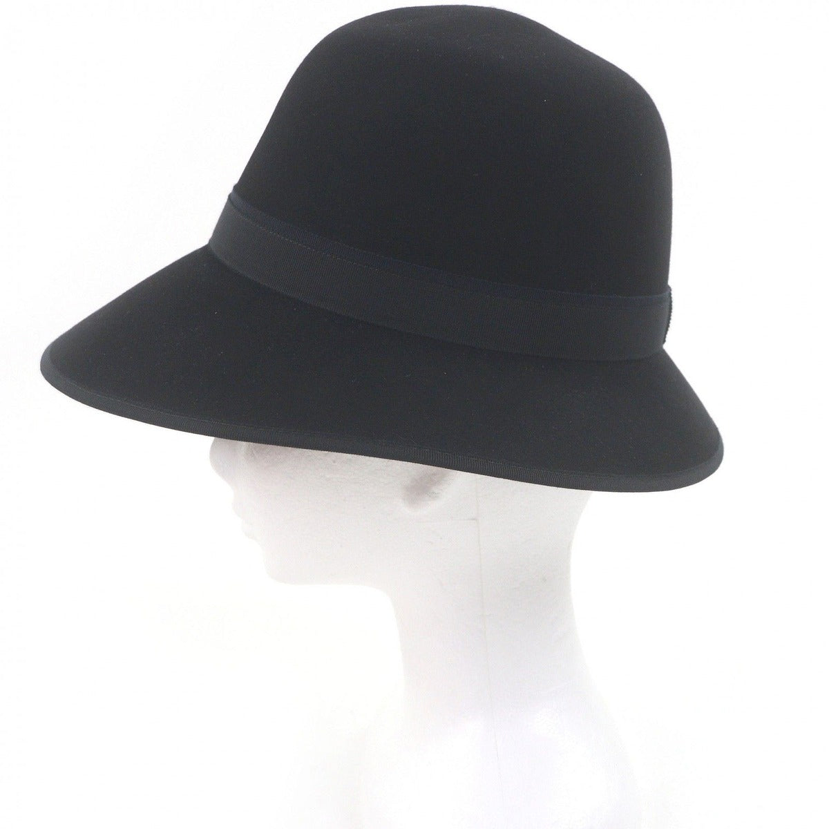 Hermes Rabbit Fur Embroidered Bora Hat Felt Black 58 Boxes Purchase Note — view 2