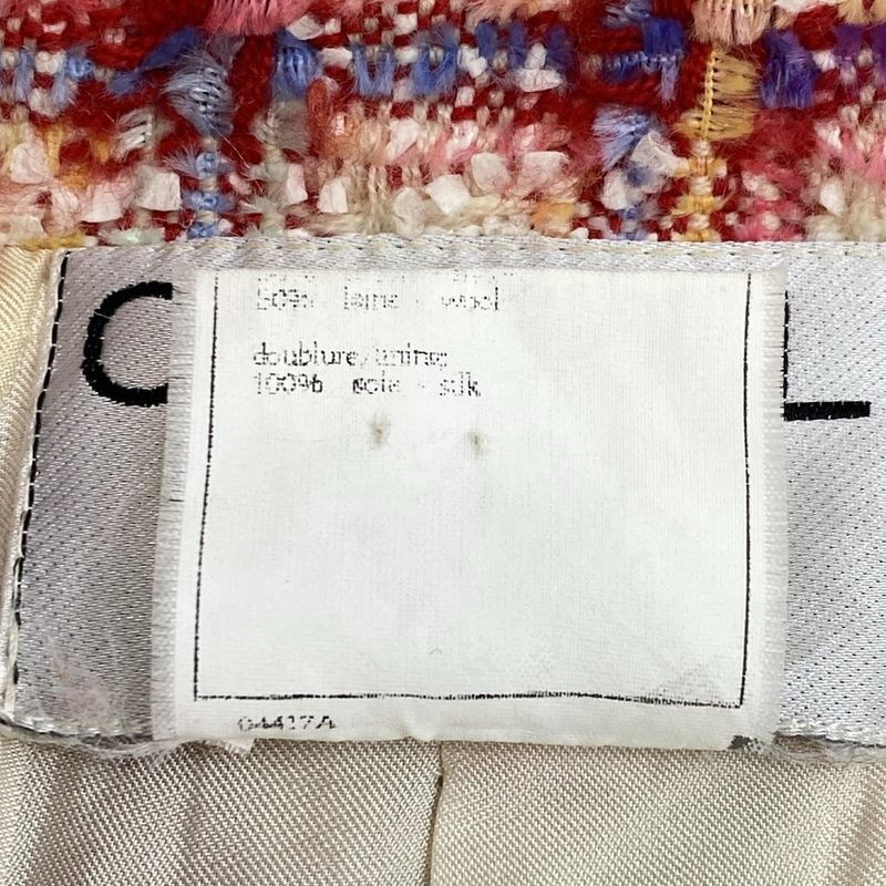 Chanel Jacket Size 40 M Ladies - P06313 Red X Ivory X Light Blue Long Sleeves /