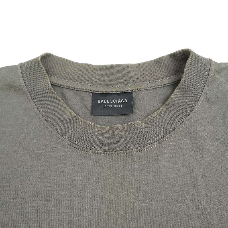 Balenciaga 23ss Care Label Medium Fit T-Shirt 724514 Tnvl9 Khaki M