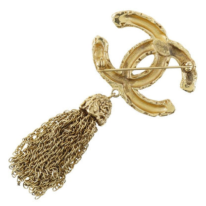 Chanel Coco Mark Lava/fringe Gold Plated 93A Ladies 28g Brooch