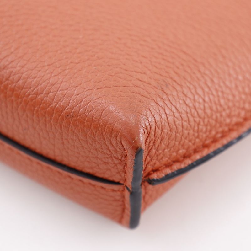 Loewe Pocket Shoulder Phone Pochette 124.12z45 6977 Leather Orange Women's