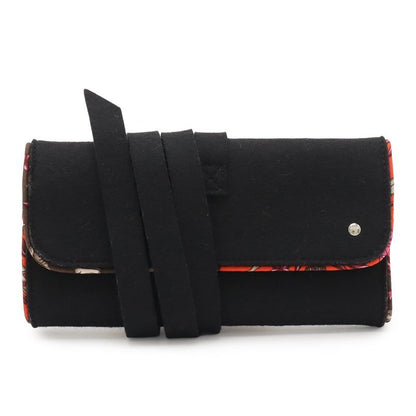 Hermes Silk Quinn Jewelry Pouch Multi Accessory Case Small Felt