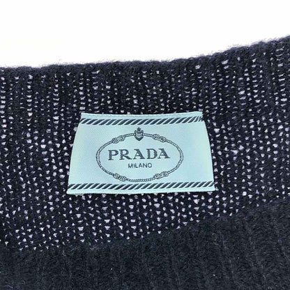 Prada - Wool Crew Neck Knit Pullover - 38 - Navy - Women's